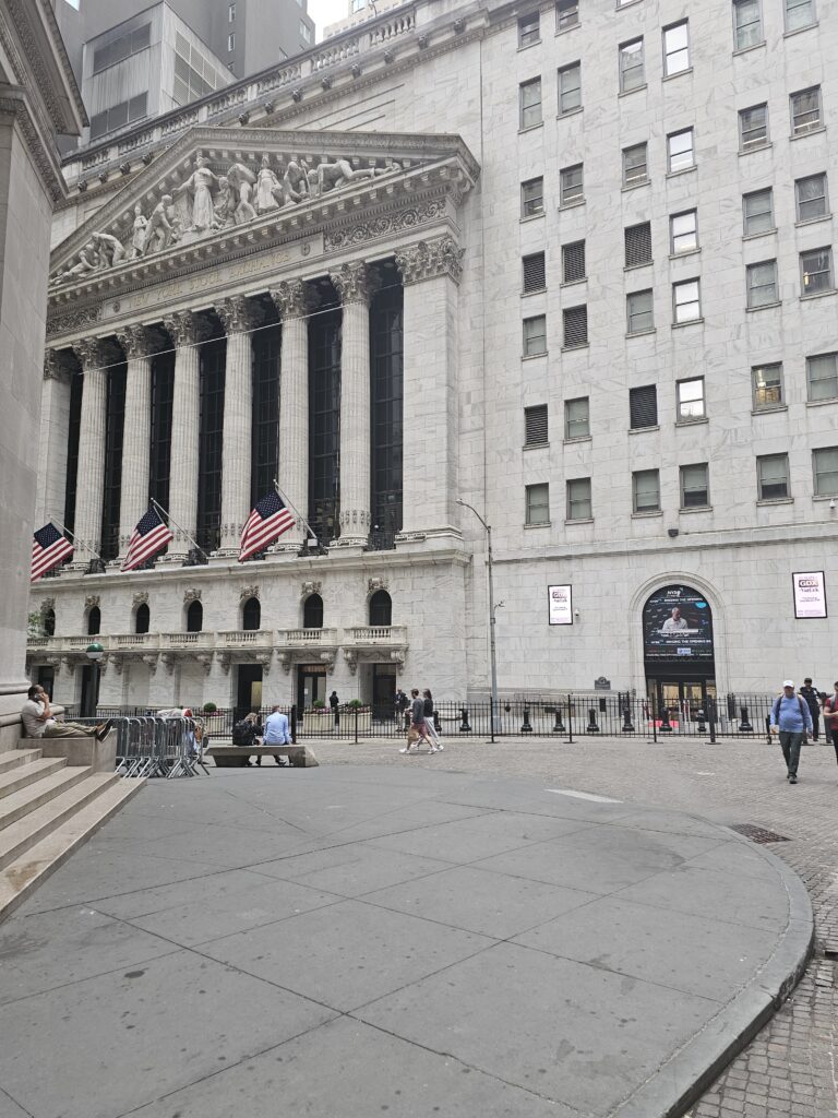 New York Stock Exchange Broad Street entrance security zone Wall Street