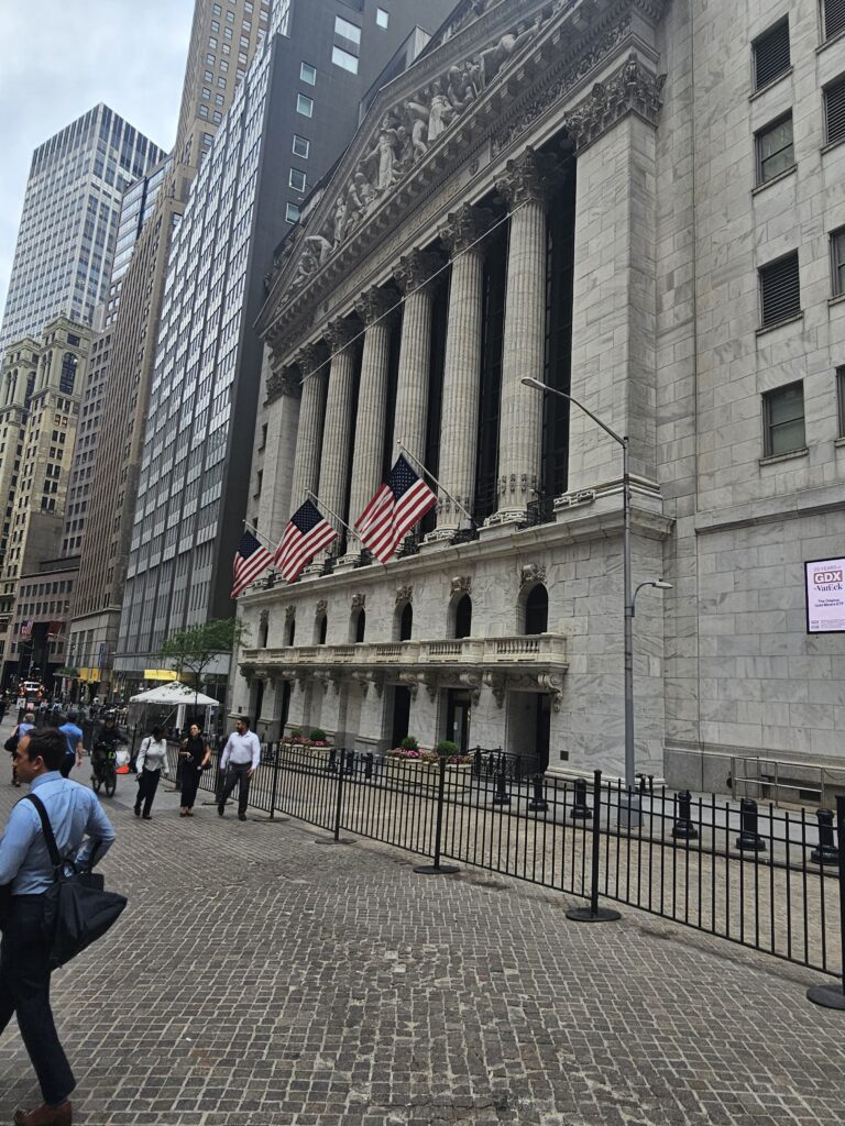 Wall Street Lower Manhattan New York Stock Exchange Trinity Church spire