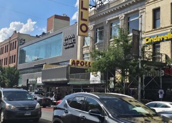 Apollo Theater marquee on 125th Street in Harlem New York City
