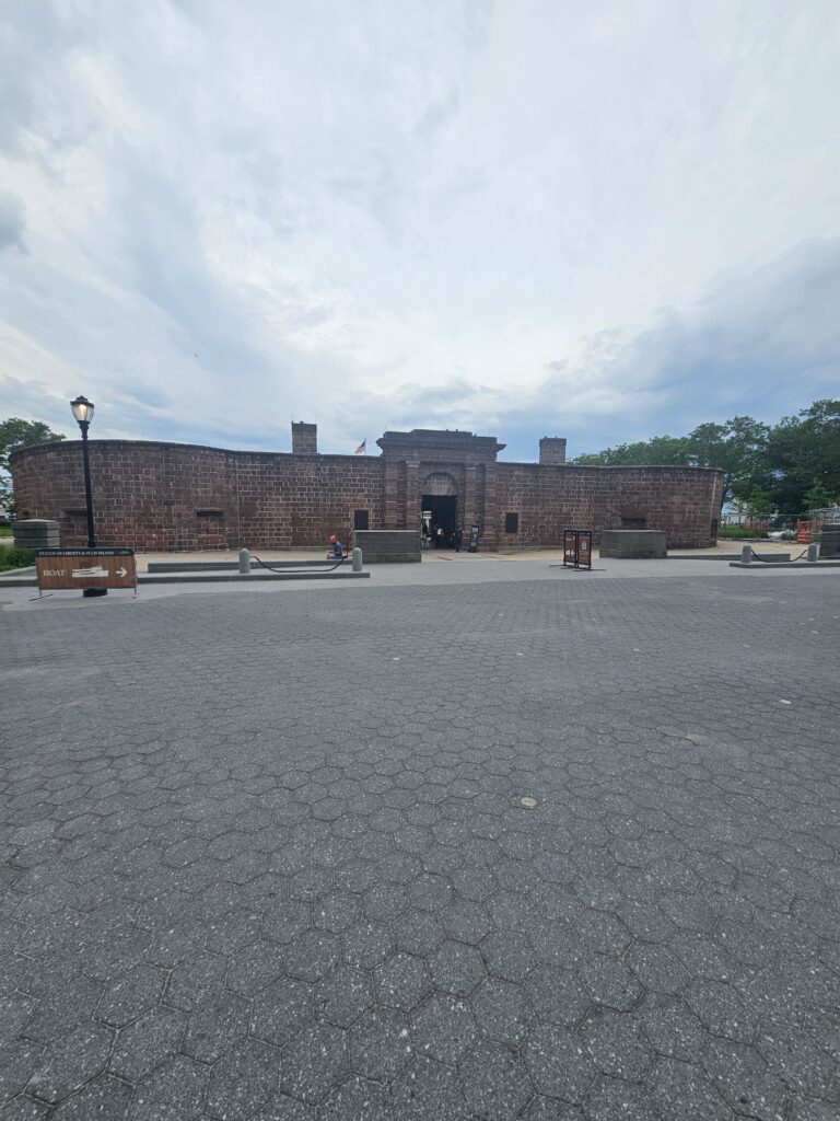 Statue of Liberty ferry dock area New York Harbor
