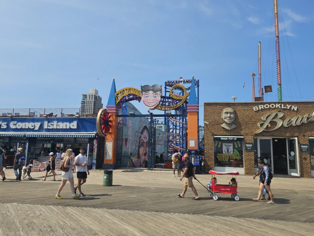 Coney Island Brooklyn Beer Co. storefront entrance on the boardwalk