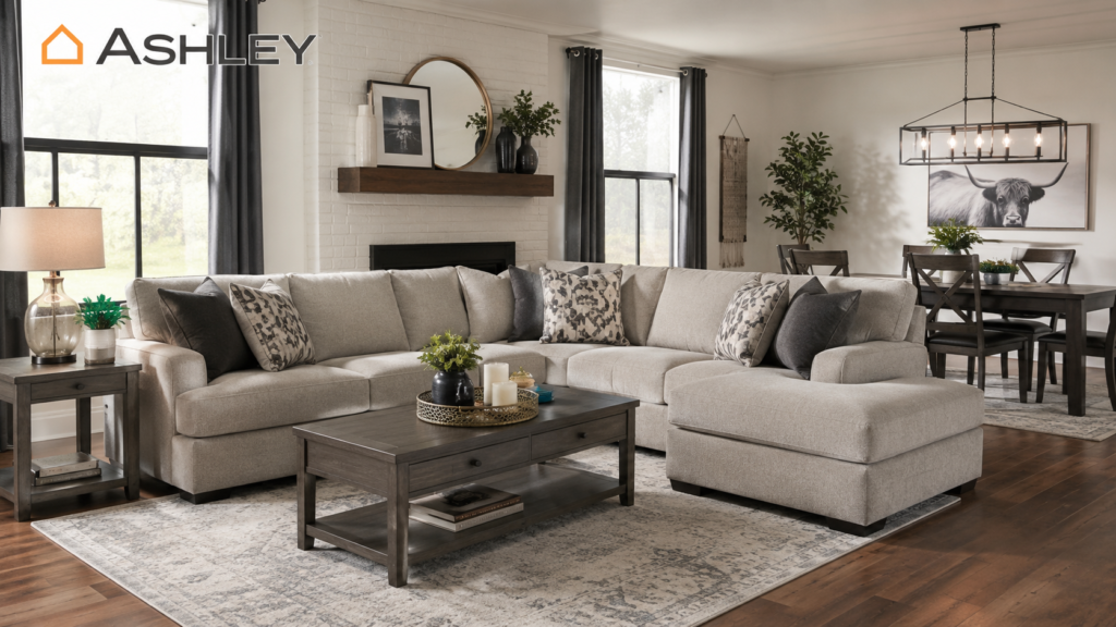 Ashley Furniture living room sectional and dining room collection