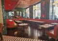 Interior dining room of Brasserie Cognac Américain near Bryant Park in New York City