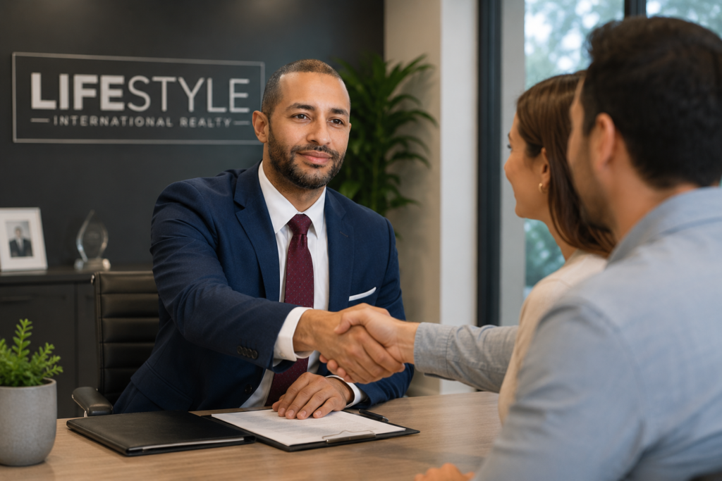 Elvyn Freay meeting with a home buying client in New Jersey