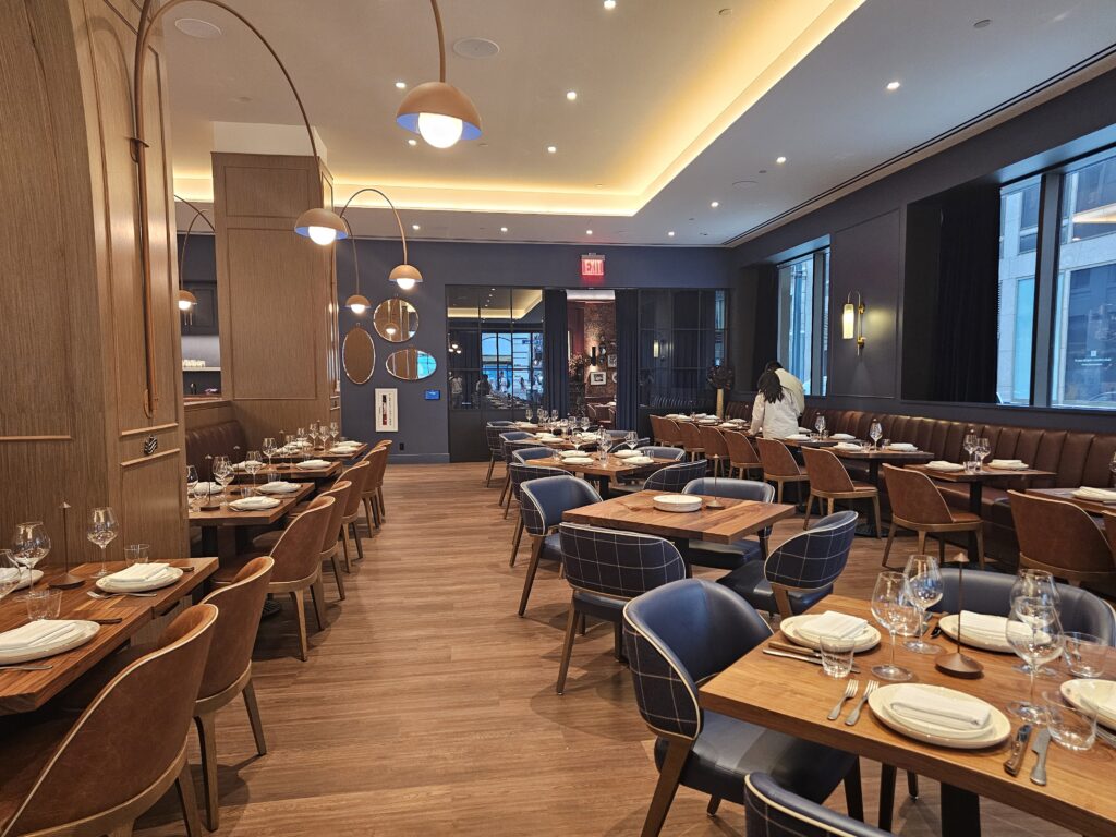 Table setting at Tallow Steakhouse USDA Prime steak frites restaurant]
