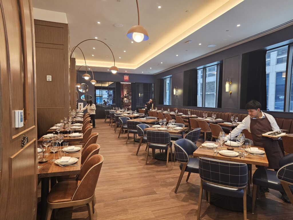 Tallow Steakhouse interior dining room and entrance Midtown Manhattan