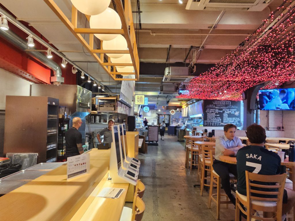 Vanderbilt Market NYC communal dining area with food vendors