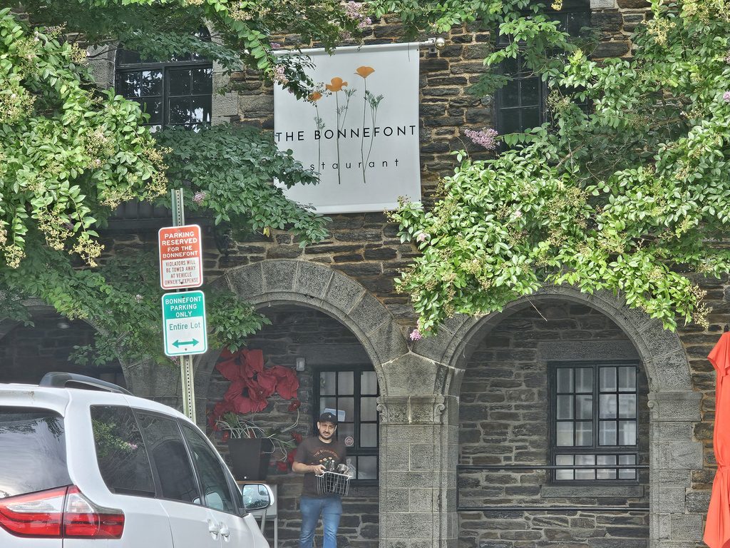 The Met Cloisters entrance sign in Fort Tryon Park NYC