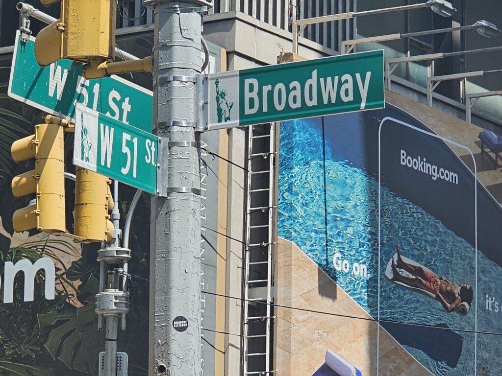 Broadway and West 51st Street sign near Rosetta Bakery Theater District