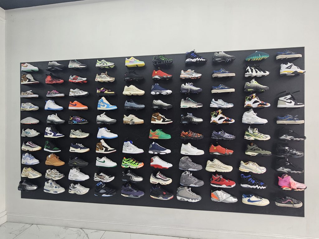 Sneaker wall at That's OD Dyckman