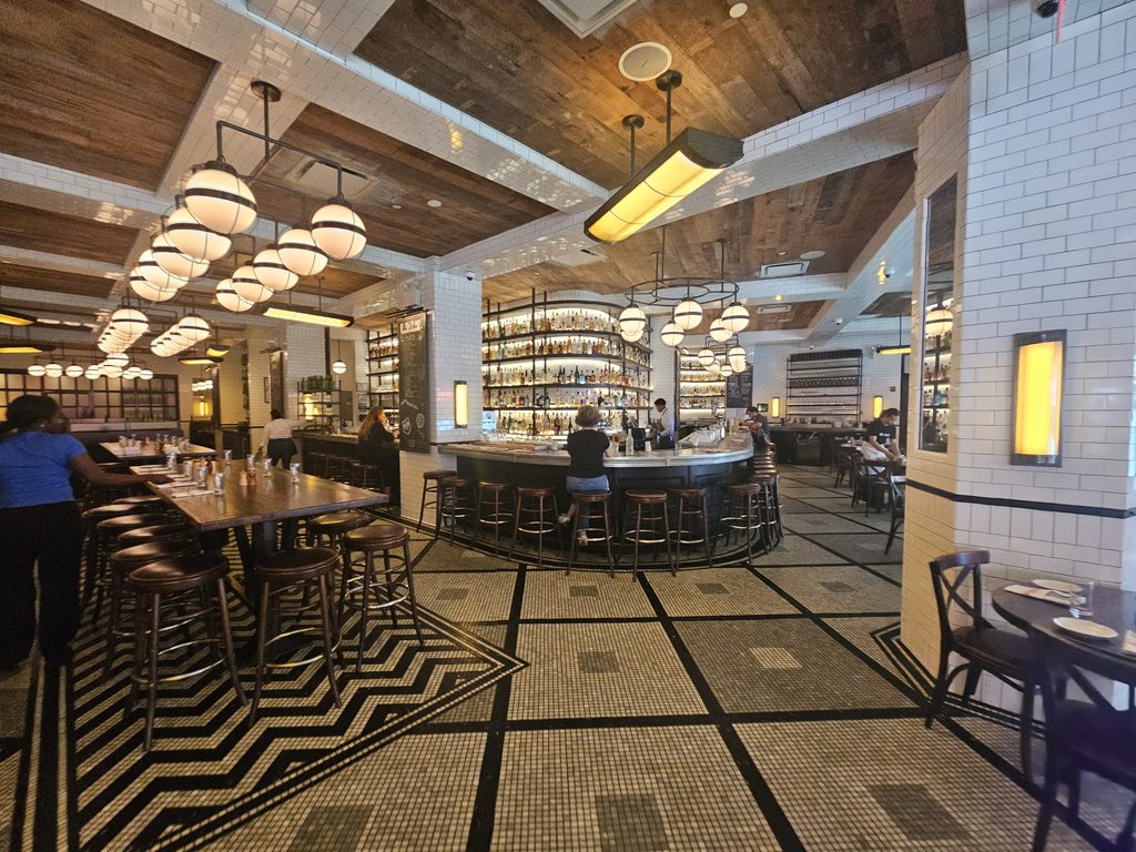 The dining room and central bar