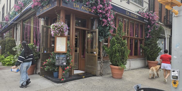 Da Andrea NYC Greenwich Village restaurant exterior at 35 W 13th Street