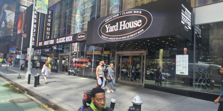 Featured Image — Yard House NYC exterior and entrance on 7th Avenue