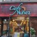 Café Nuñez NYC storefront at 240 W 35th St with red awning and restaurant sign