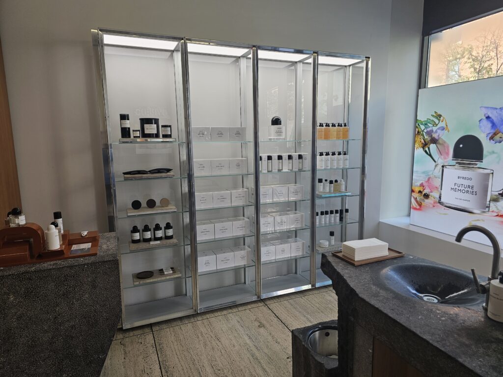 BYREDO Williamsburg home and body fragrance displays inside the store