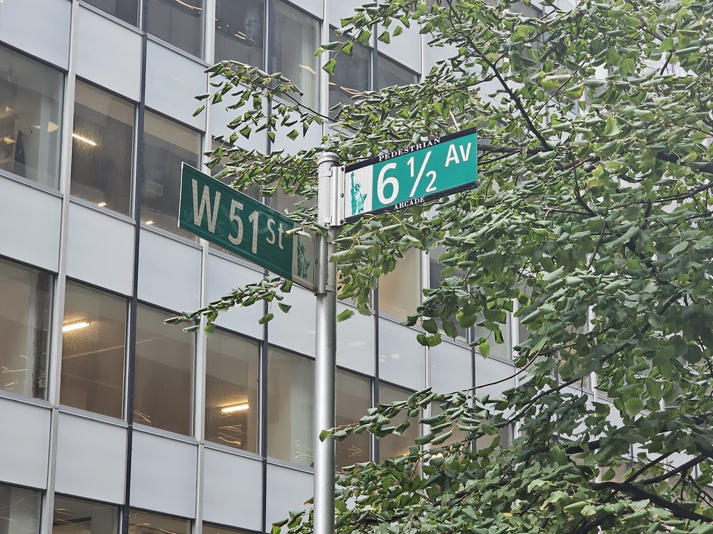 West 51st Street and 6½ Avenue street signs near Chopt Midtown Manhattan